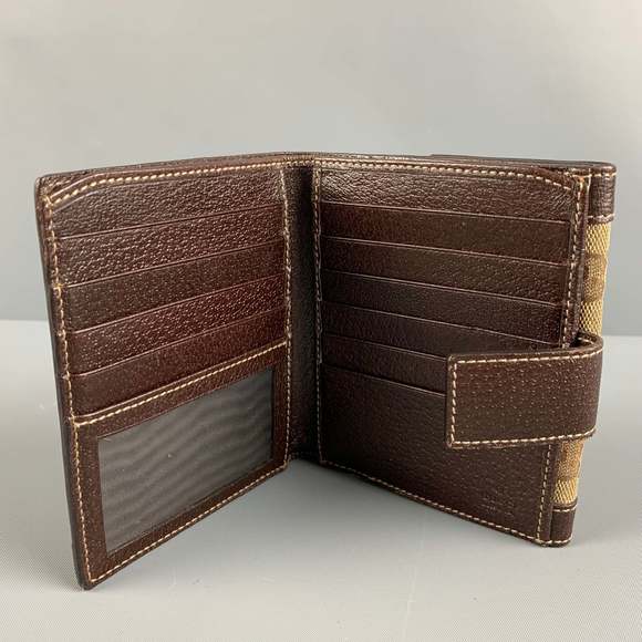 GUCCI Walet Brown Beige Monogram Canvas Leather - Picture 3 of 7